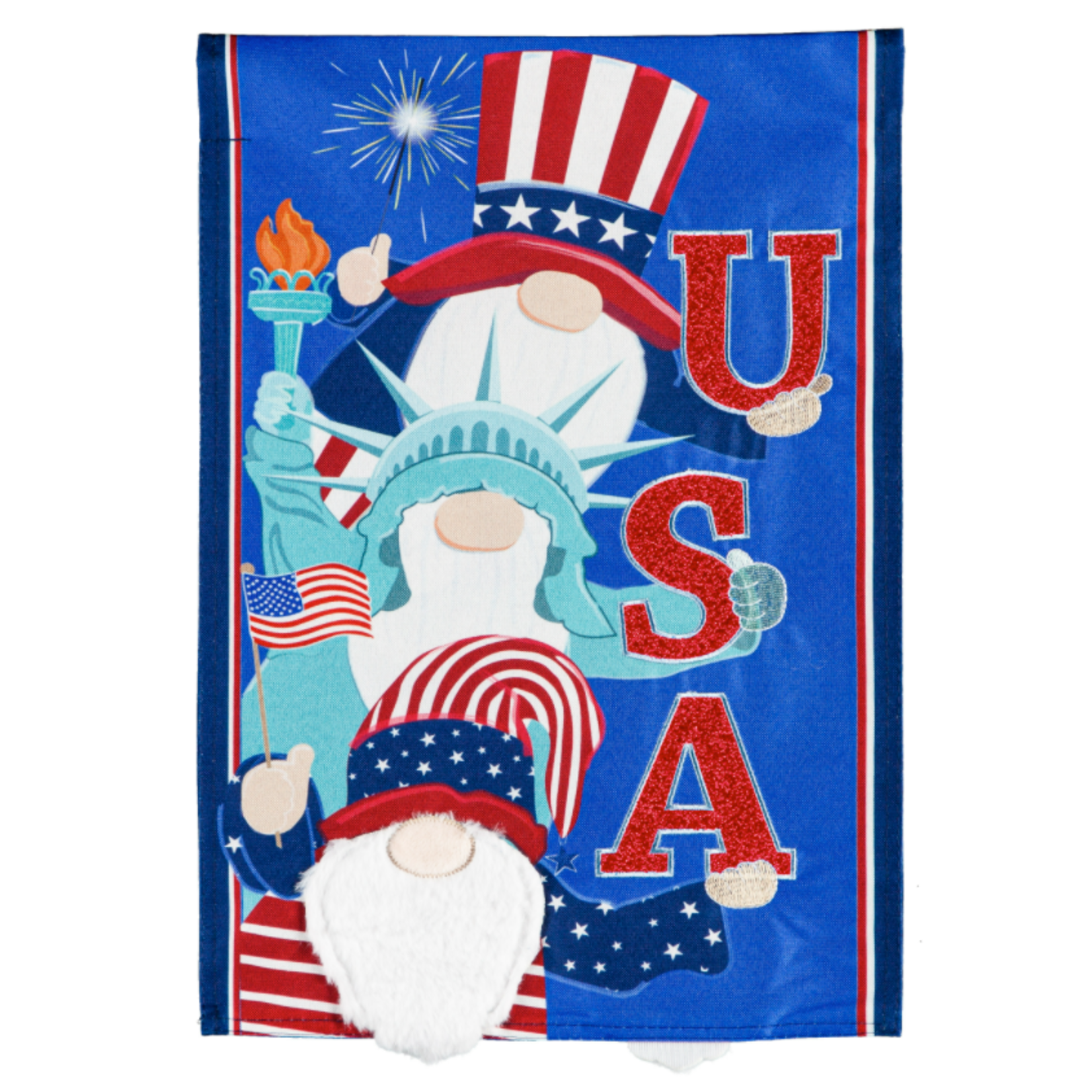 Evergreen USA Gnomes Garden Flag