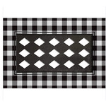 Evergreen Black & White Buffalo Check Flocked Switch Mat Tray