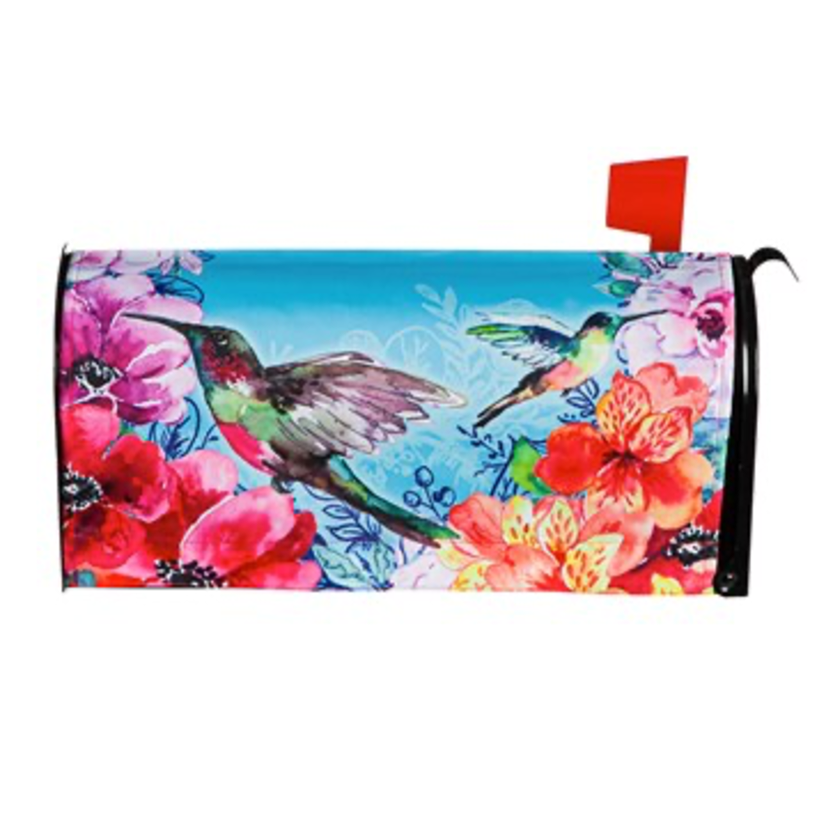 Evergreen Bright Flowers & Hummingbirds Mailbox Cover