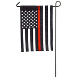 Evergreen Thin Red Line Garden Applique’ Flag