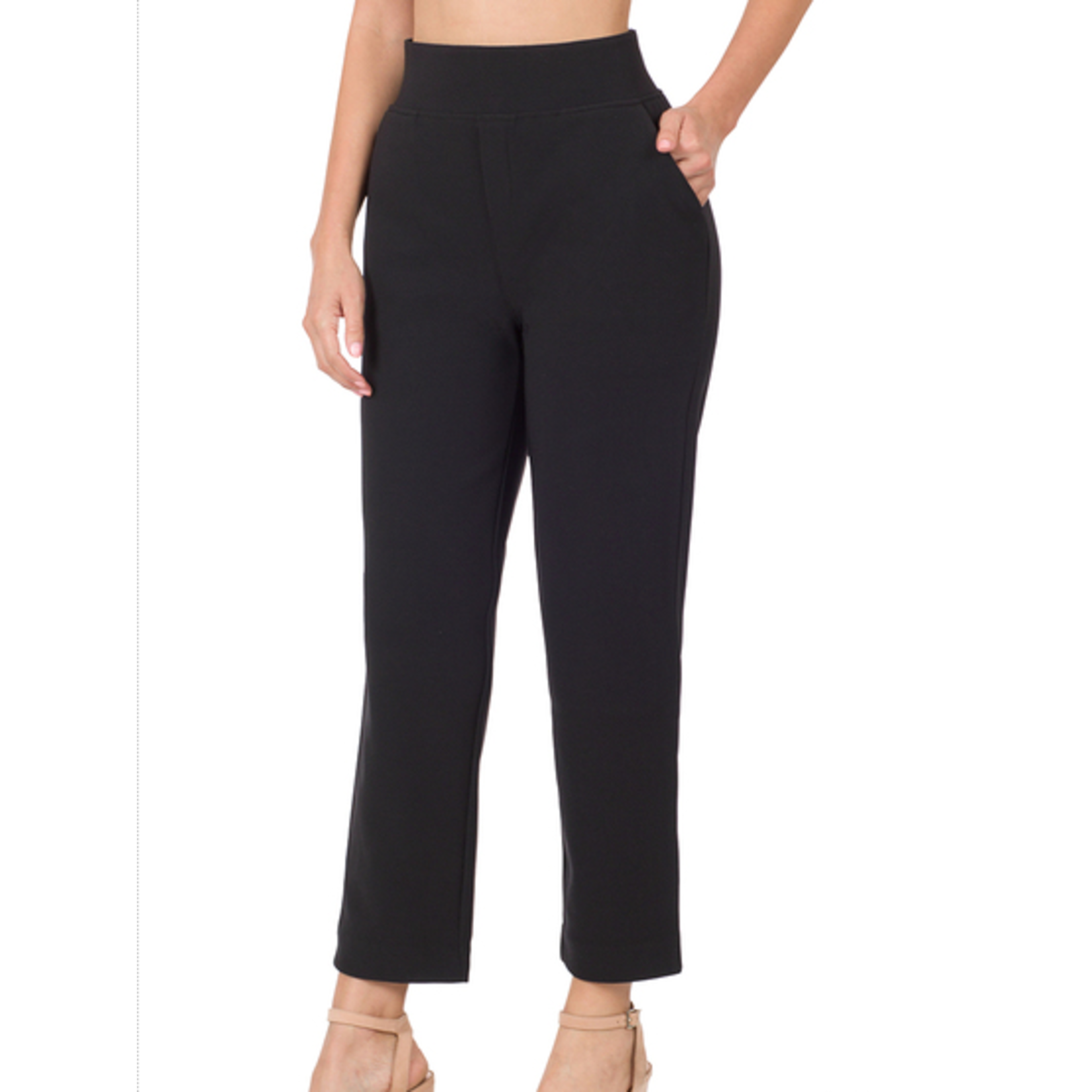 Zenana Zenana Stretch Pull On Dress Pants Black Size Small