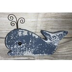 Transpac Blue Wooden Whale Table Decor