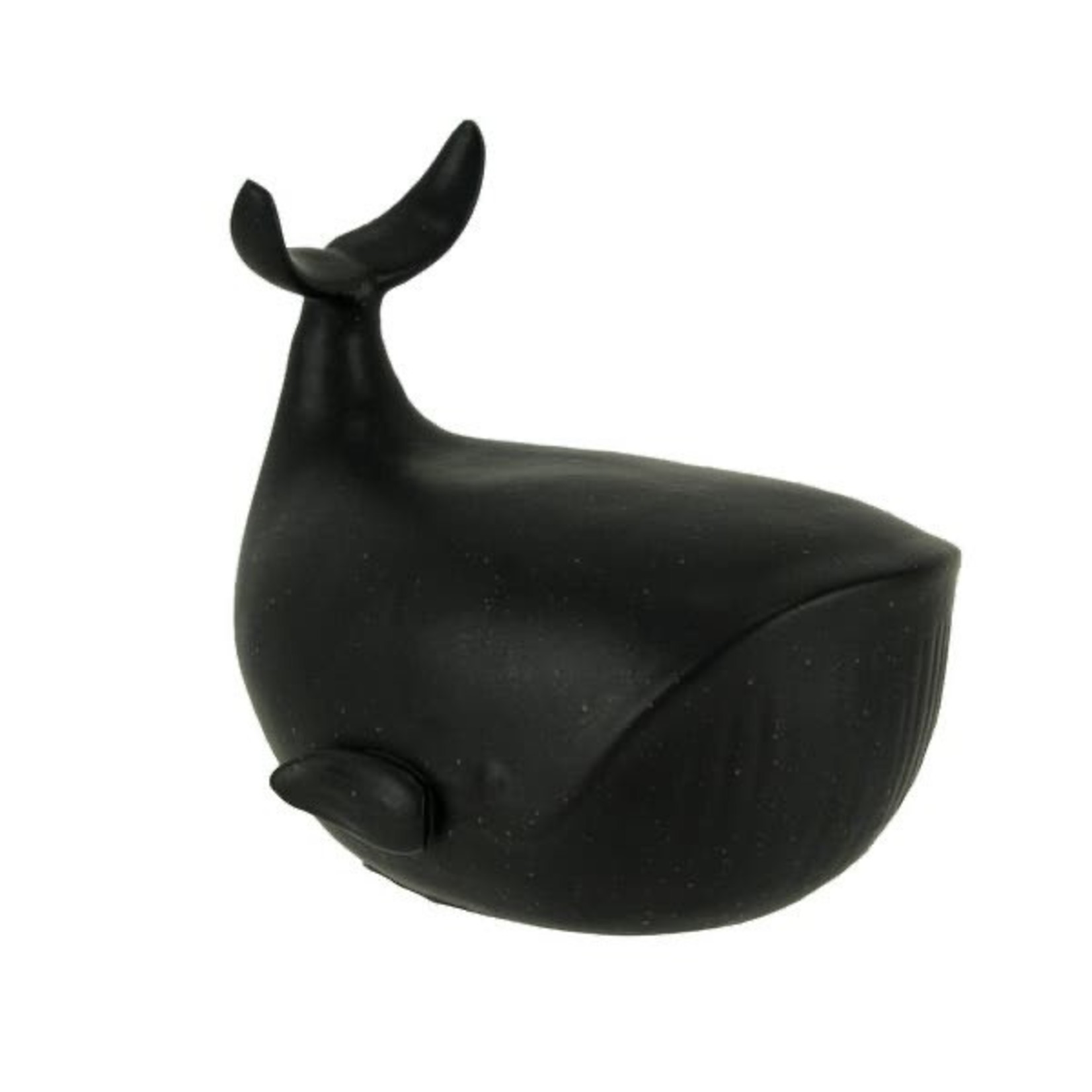 Creative Co-op Black Ceramic Whale Decor Small