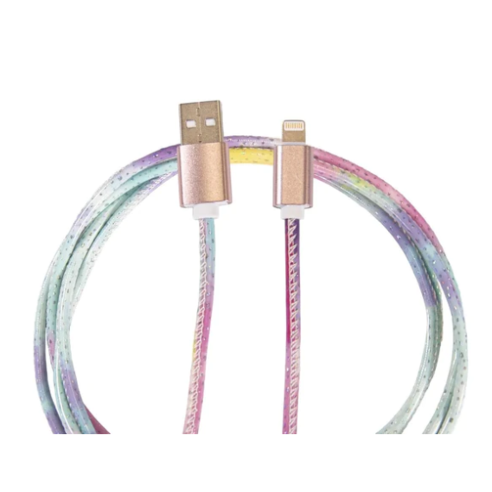 Simply Southern Simply Southern 10ft Lightning Charging Cable Glitter Rainbow