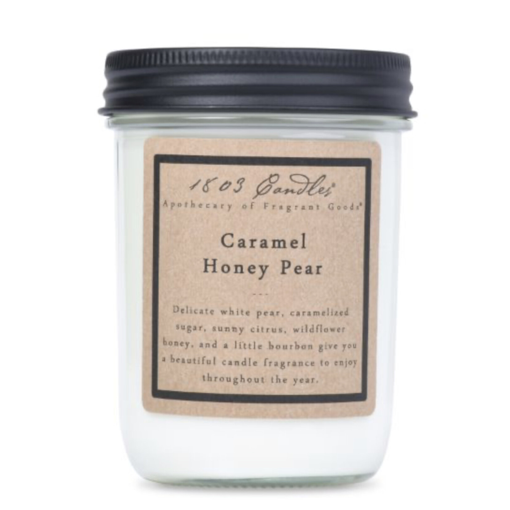 1803 1803 Caramel Honey Pear Soy Jar Candle