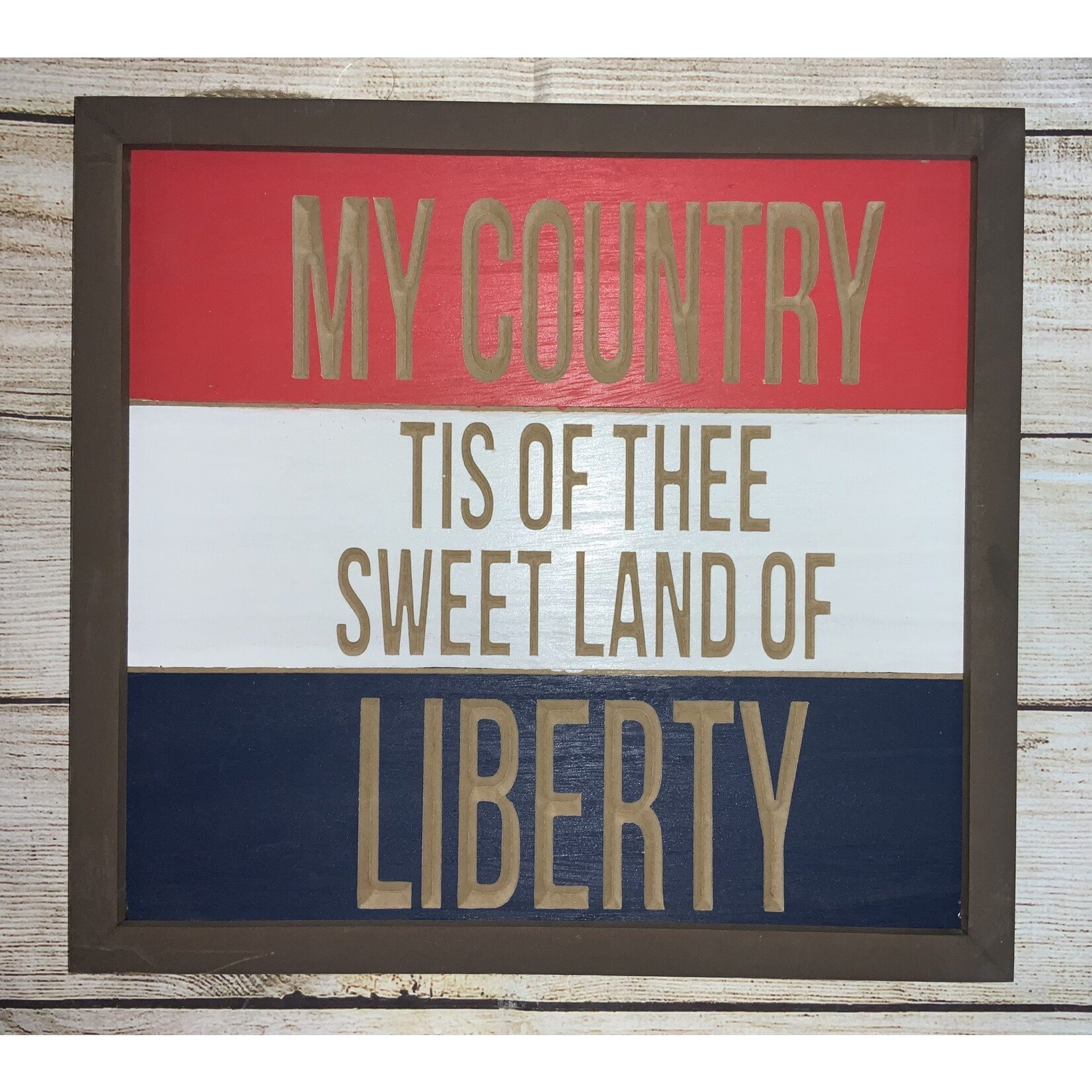 Transpac My Country Tis of Thee Sign Decor