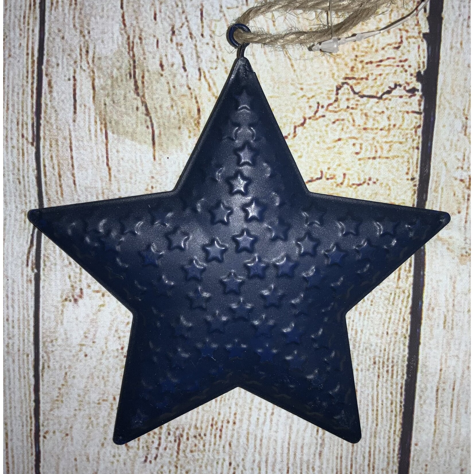 Gerson Blue Metal Star Ornament