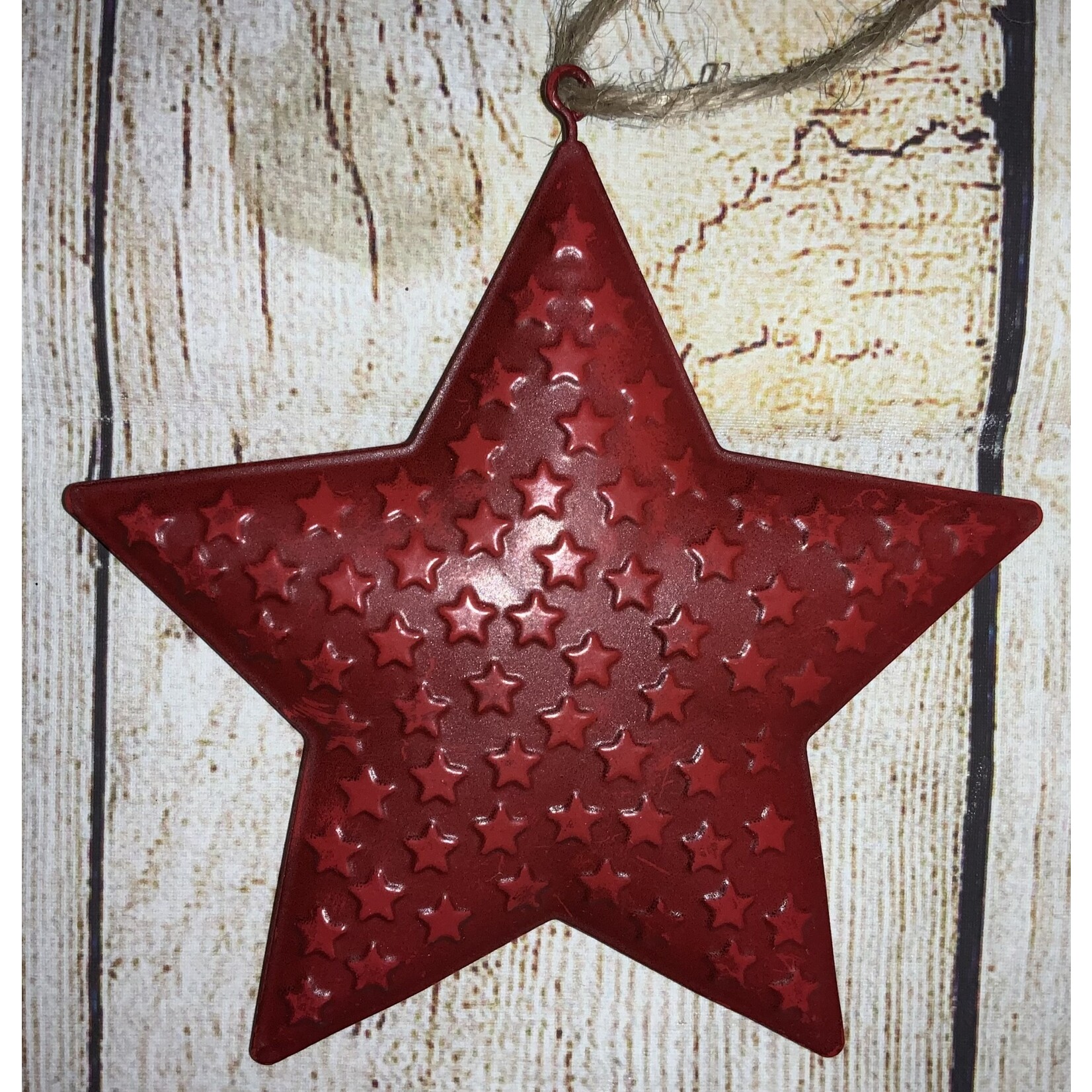 Gerson Red Metal Star Ornament