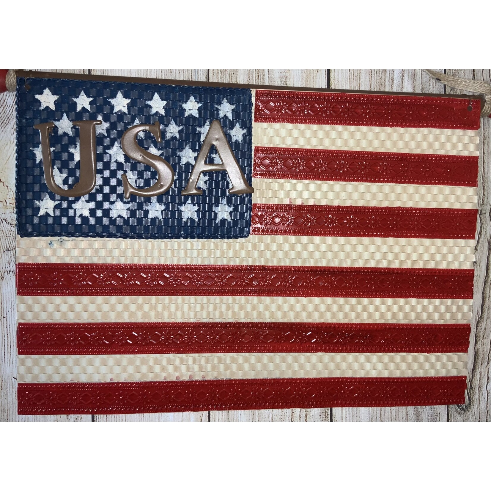 Gerson Metal Hanging USA Flag Decor