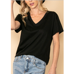 Elloh Elloh V-Neck Soft Touched Basic Tee Black