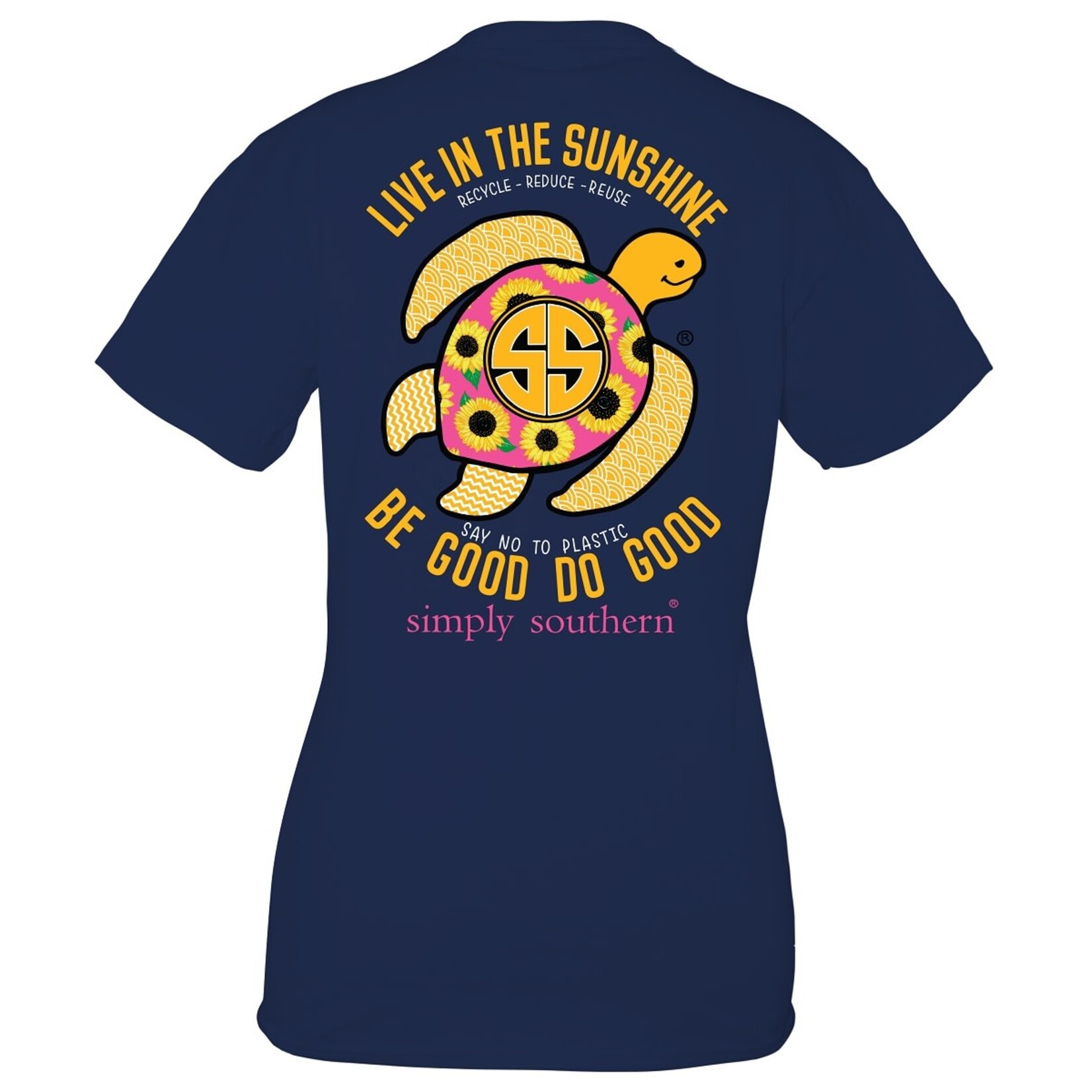 Simply Southern SS Live In The Sunshine Tee Navy sz Youth Medium