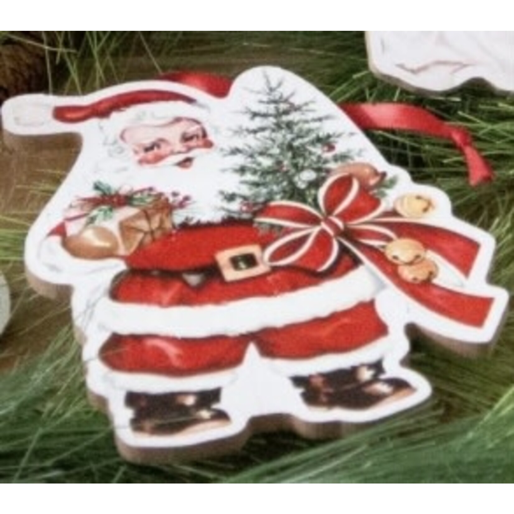 Audrey’s Santa Vintage Print Christmas Ornament