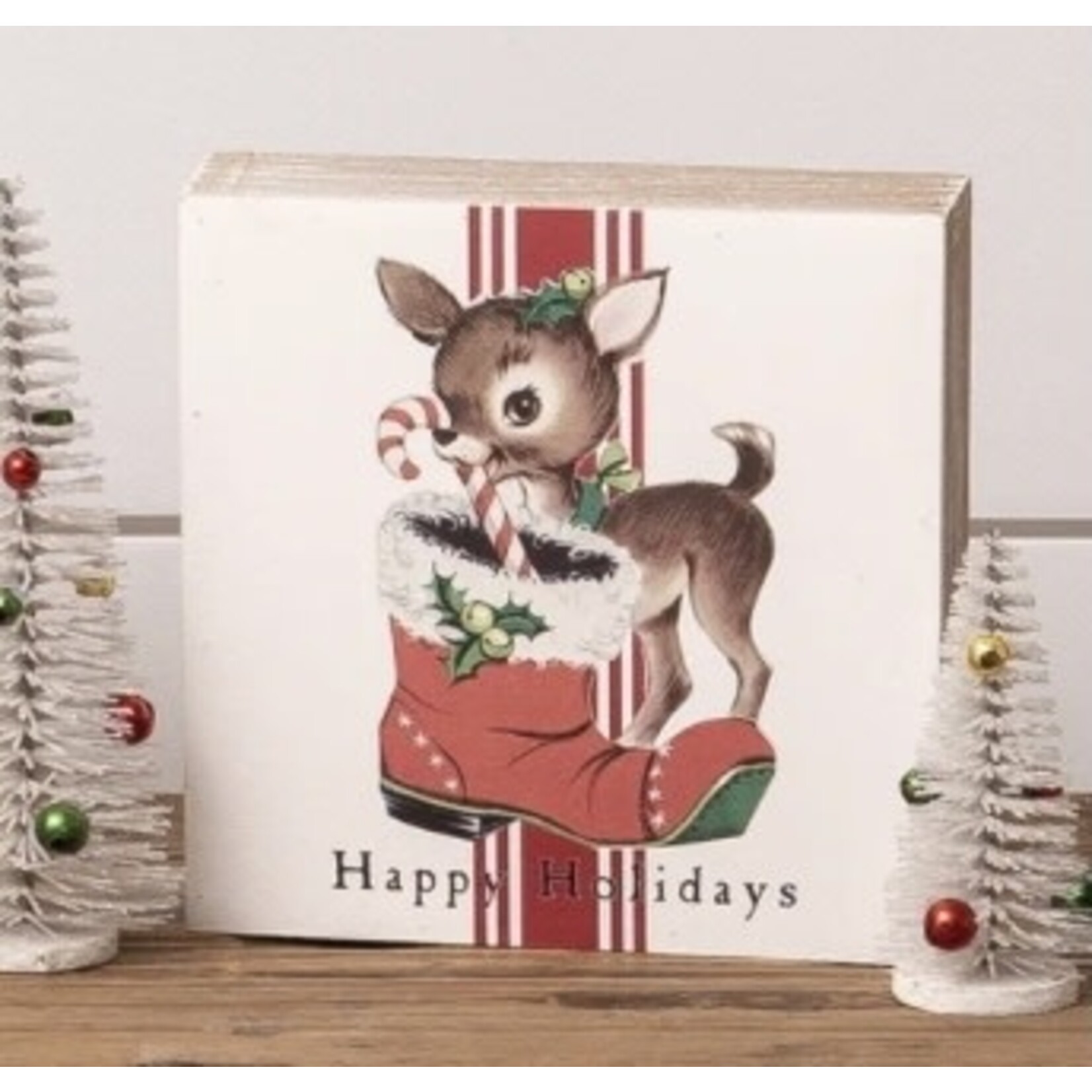 Audrey’s Reindeer Vintage Christmas Icon Block Sitter