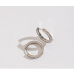 Howards Howard’s Medium Pave Style Hoop Earrings Silver