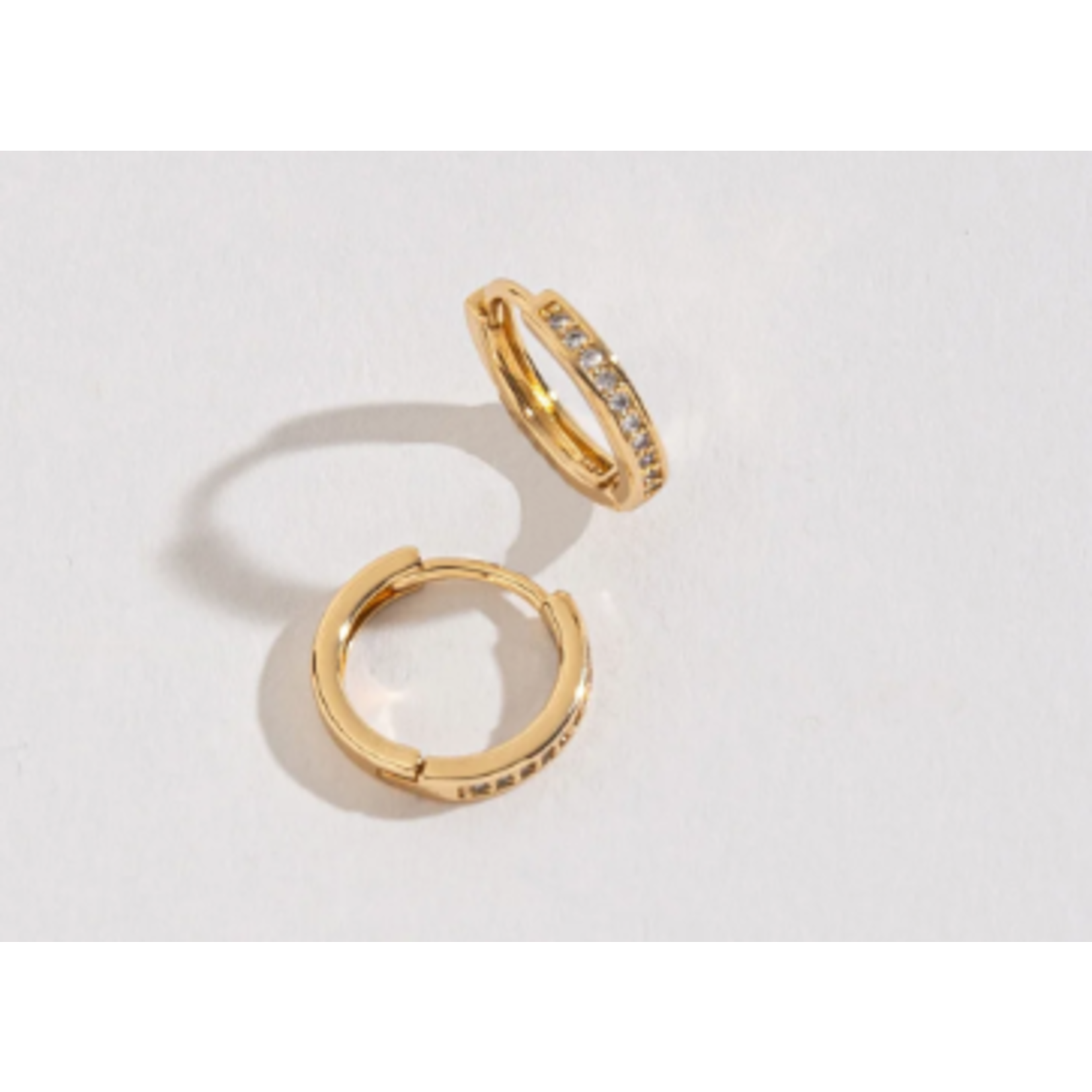 Howards Howard’s Small Pave Style Hoop Earrings Gold