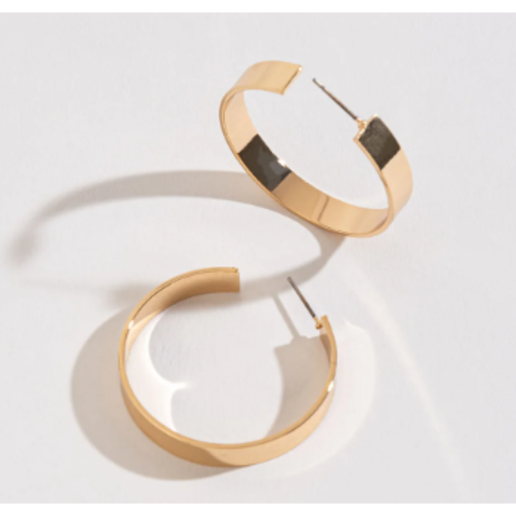 Howards Howard’s Large Flat Hoop Earrings Gold