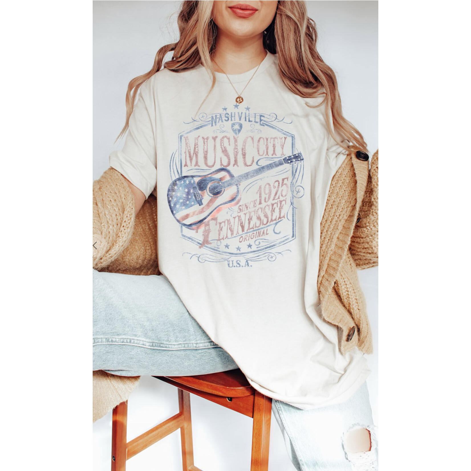 Kissed Apparel Kissed Apparel Nashville Music City Oversized Graphic Tee