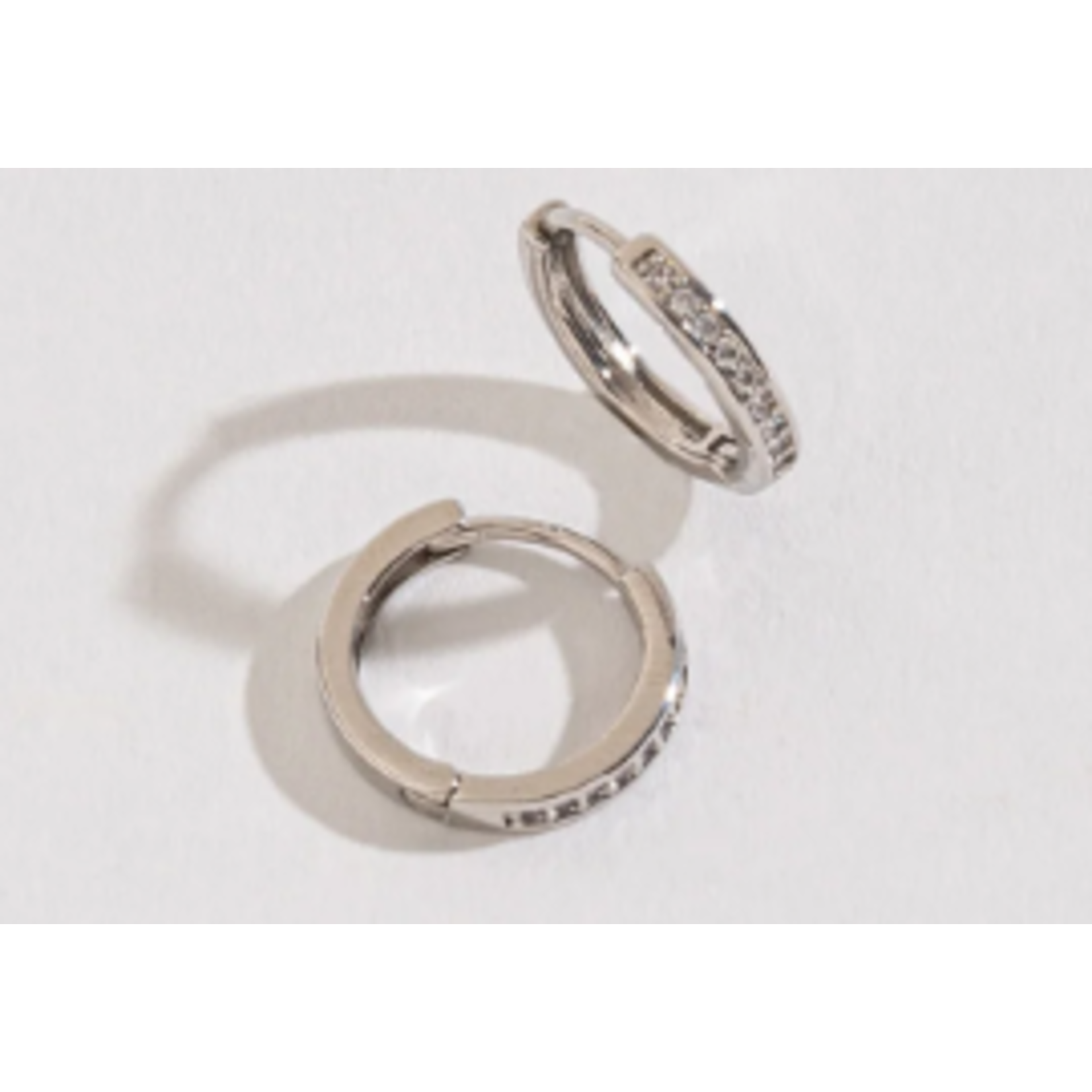 Howards Howard’s Small Pave Style Hoop Earrings Silver