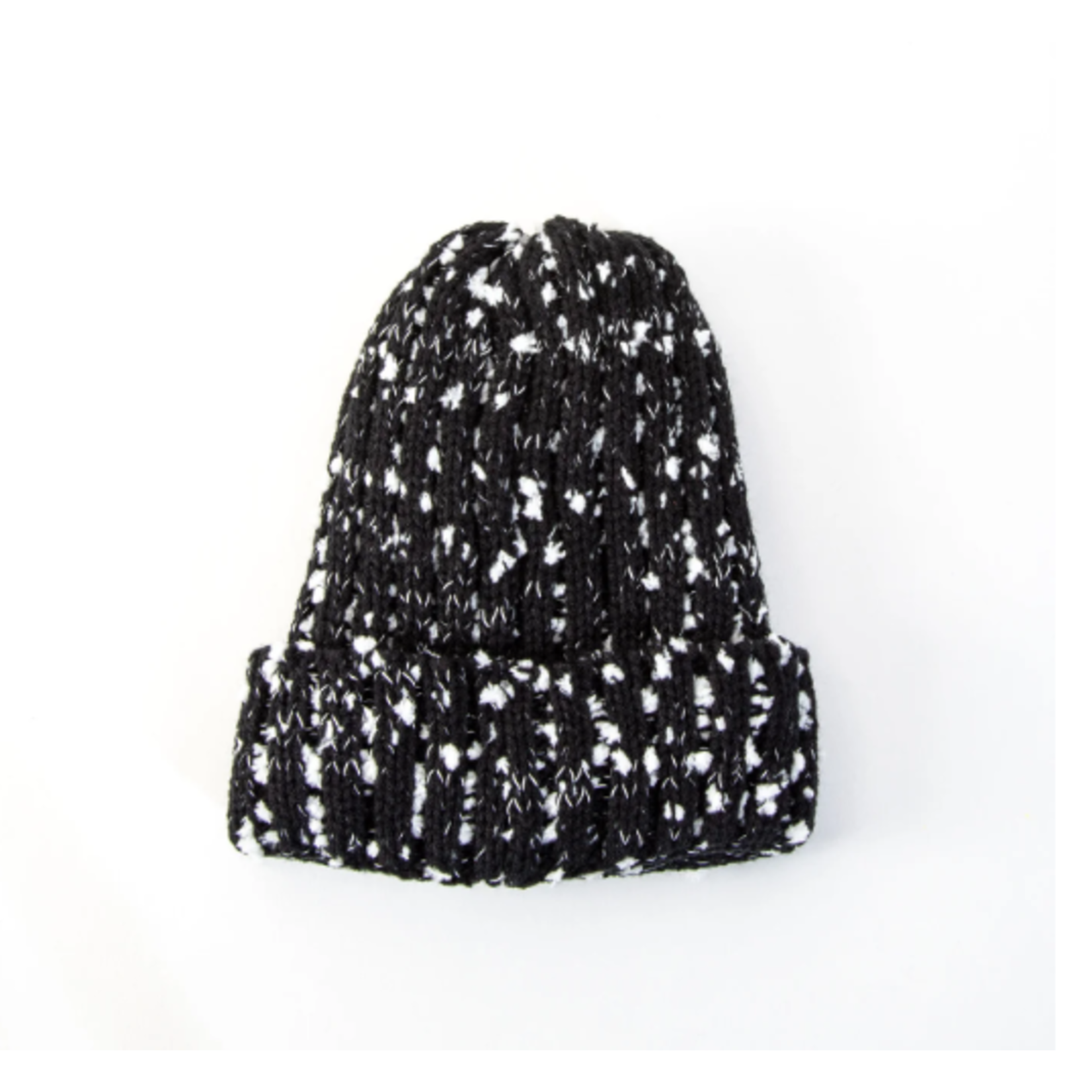 Arianna Arianna White Speckled Knit Hat Black