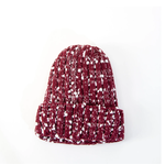 Arianna Arianna White Speckled Knit Beanie Burgundy