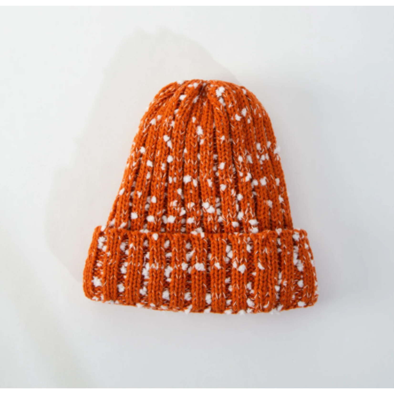 Arianna Arianna White Speckled Knit Beanie Orange