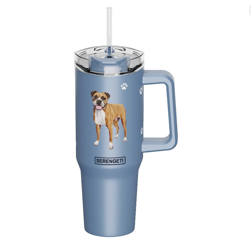 ES Pets Uncropped Boxer 40oz Tumbler