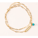 Elsie & Zoey Elsie & Zoey Feather 2 Row Chain Anklet