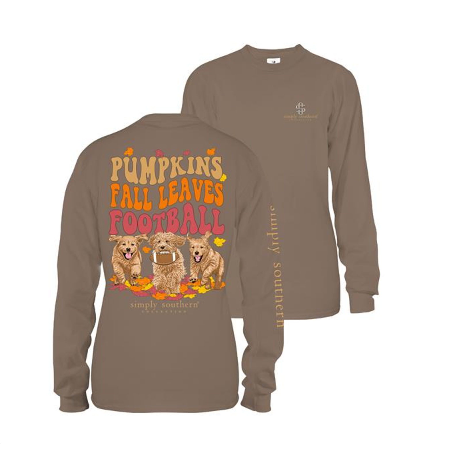 Simply Southern Simply Southern Long Sleeve T-Shirt Leaves Army Youth Medium