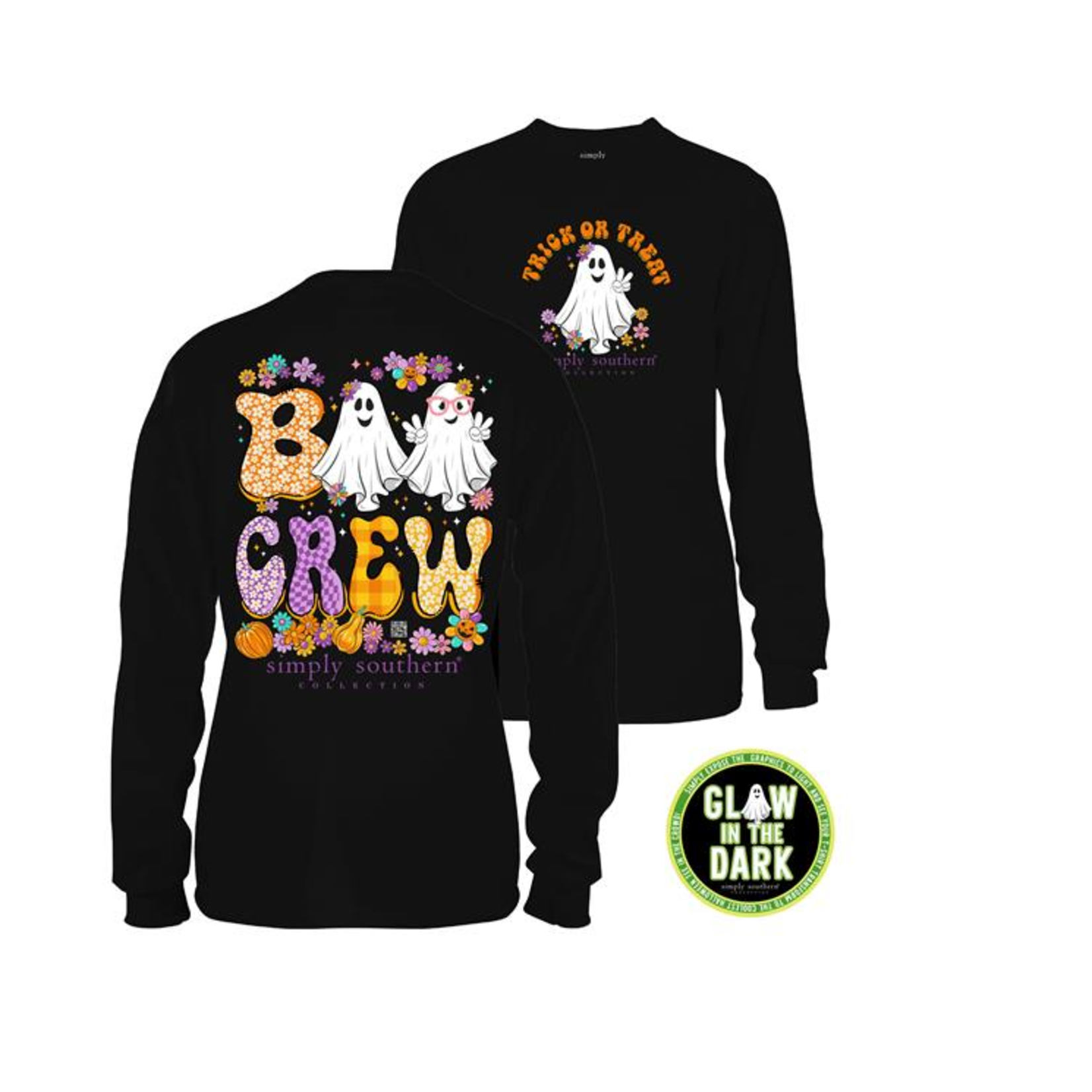 Simply Southern Simply Southern Long Sleeve Trick or Treat T-Shirt Black Youth Medium