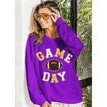 Bibi Clothing Bibi Football Game Day Patch Purple/Gold Sweatshirt