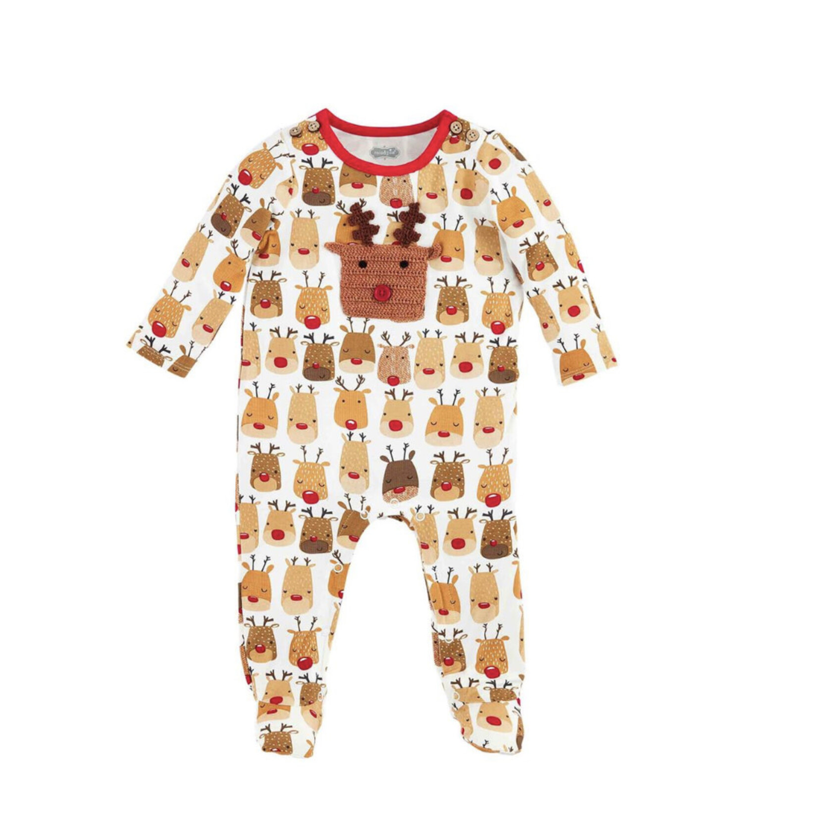 Mudpie Mudpie Reindeer Crochet Appliqué Sleeper