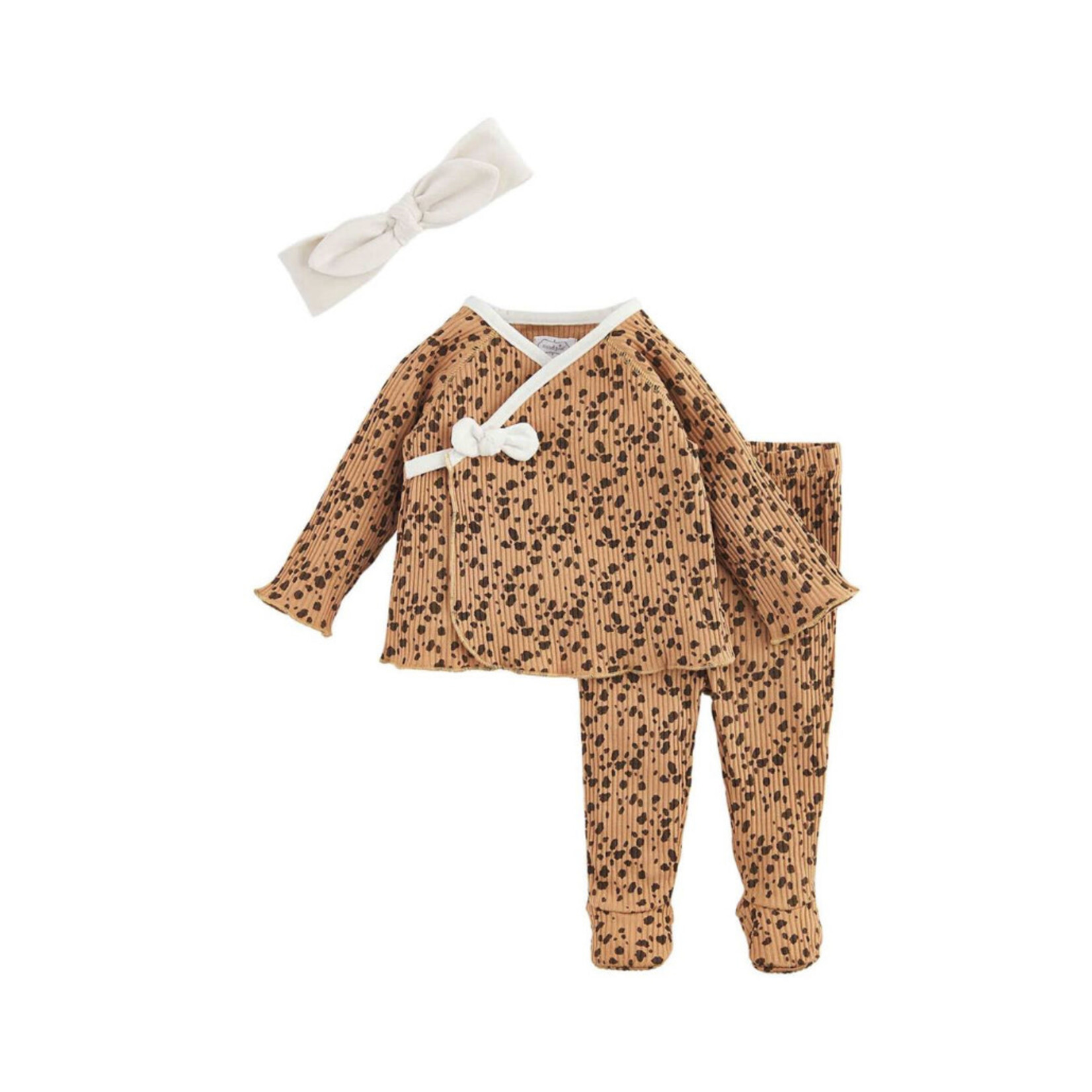 Mudpie Mudpie Spotted Tonal Fawn 3pc Set 3-6M