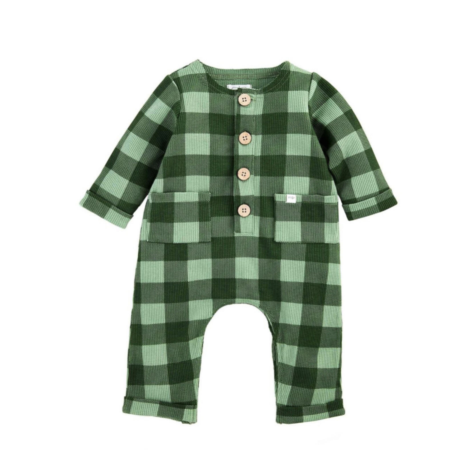 Mudpie Mudpie Waffle Green Check 1-piece