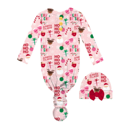 Jane Marie Merry & Bright Infant Gown & Beanie Set A Gathering Place