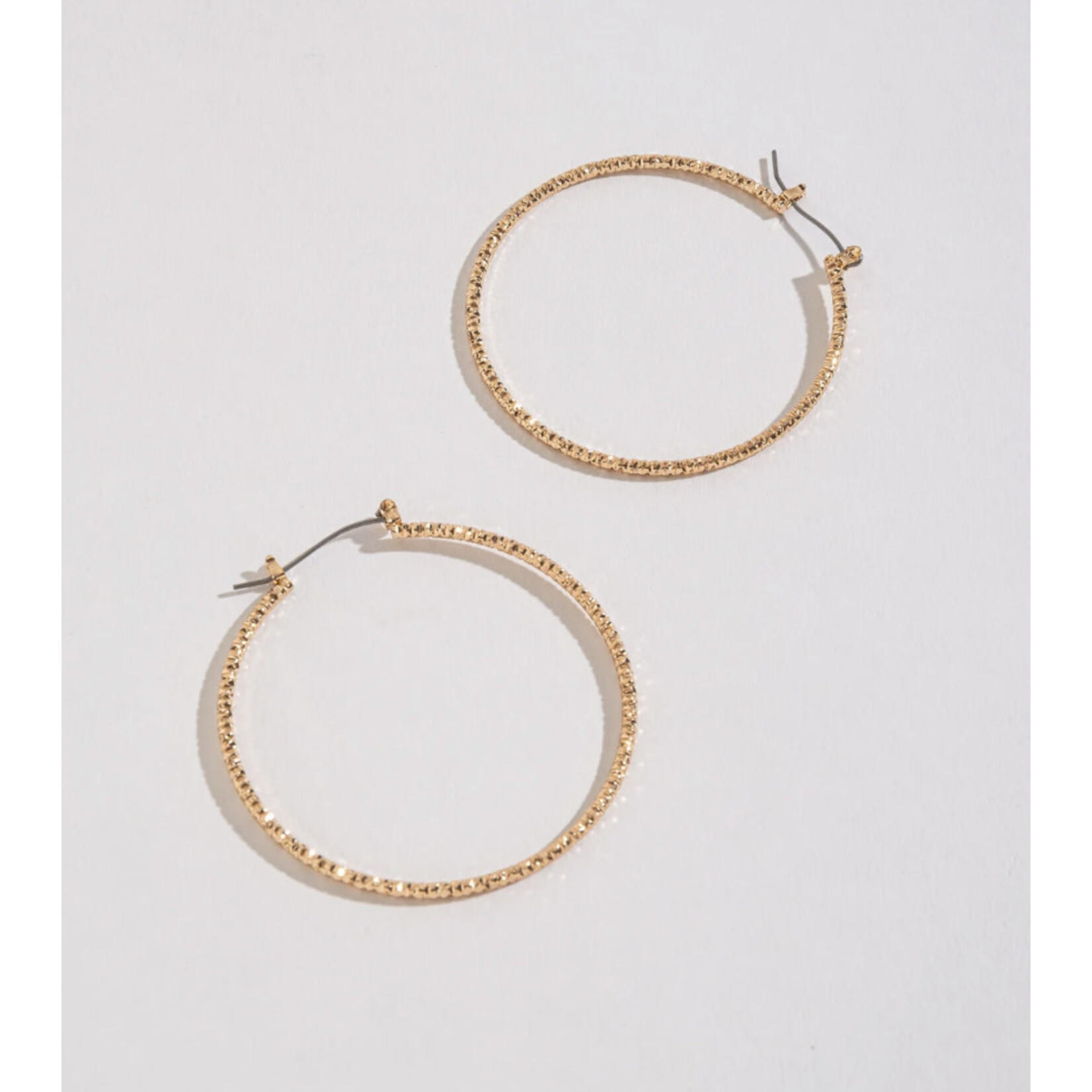 Howards Howard’s Large Textured Hoop Earrings Gold