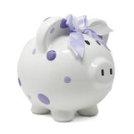Child to Cherish Child to Cherish Purple Multi Dot Piggy Bank