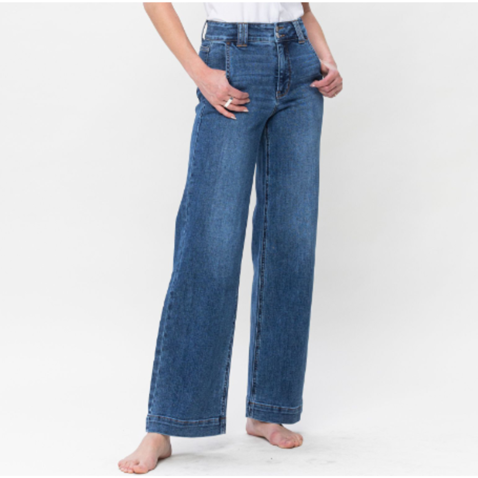 Judy Blue Judy Blue High Waist Double Button Wide Leg 82558