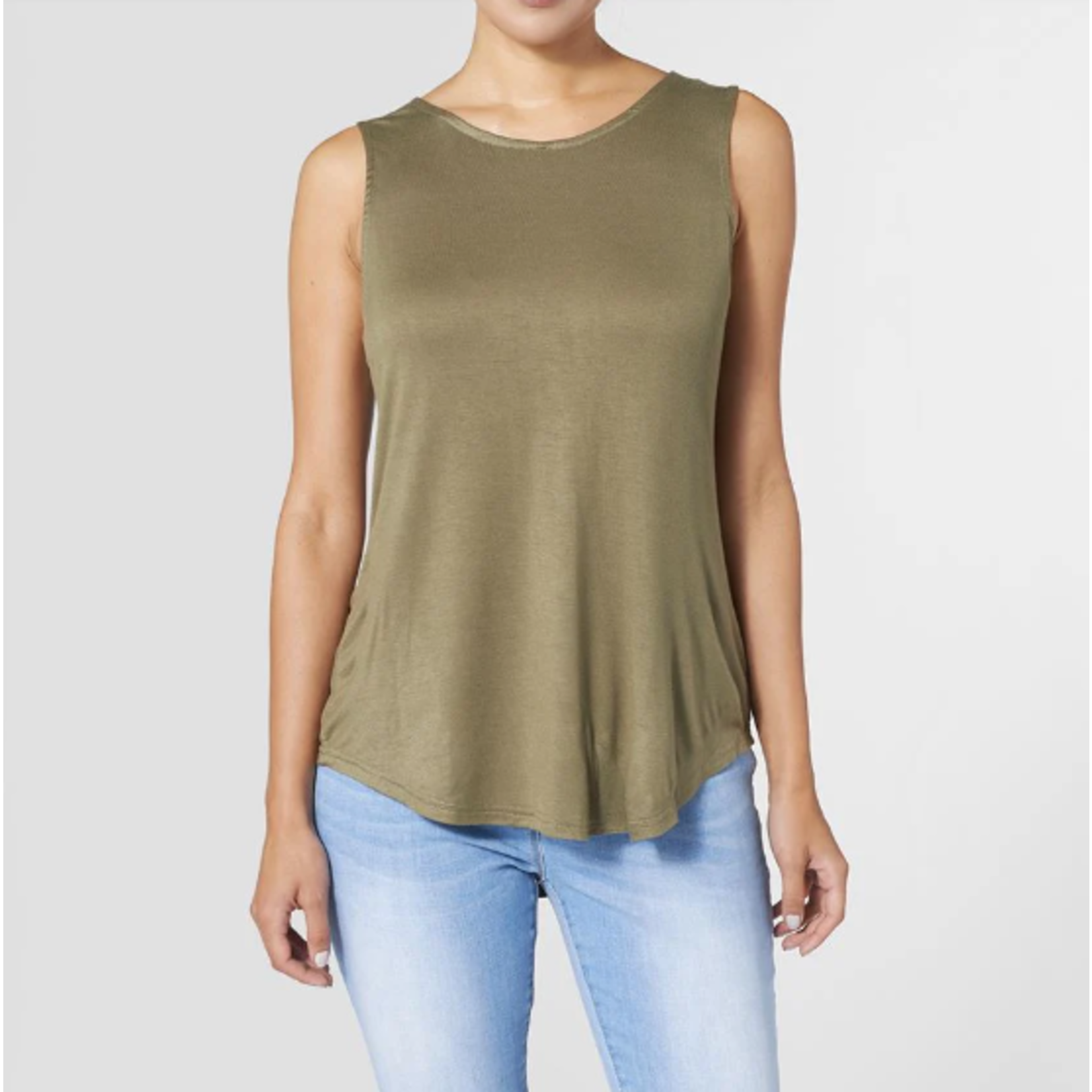 Coco + Carmen Coco & Carmen Erin Pleat Back Tank Olive Size XXL