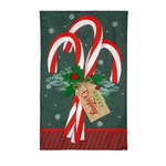 Evergreen Candy Cane Burlap House Flag