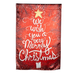 Evergreen We Wish You A Merry Christmas Lustre Reversible House Flag