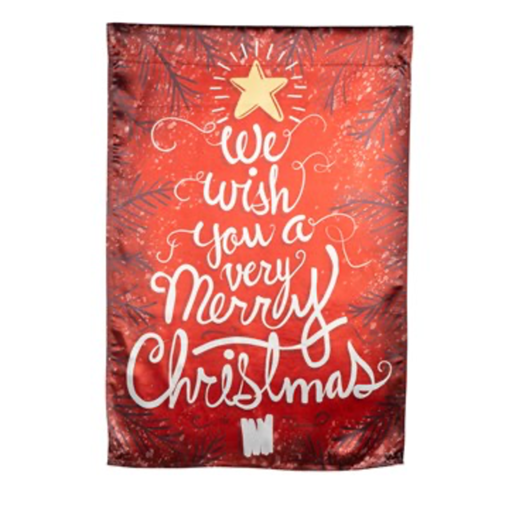Evergreen We Wish You A Merry Christmas Lustre Reversible House Flag