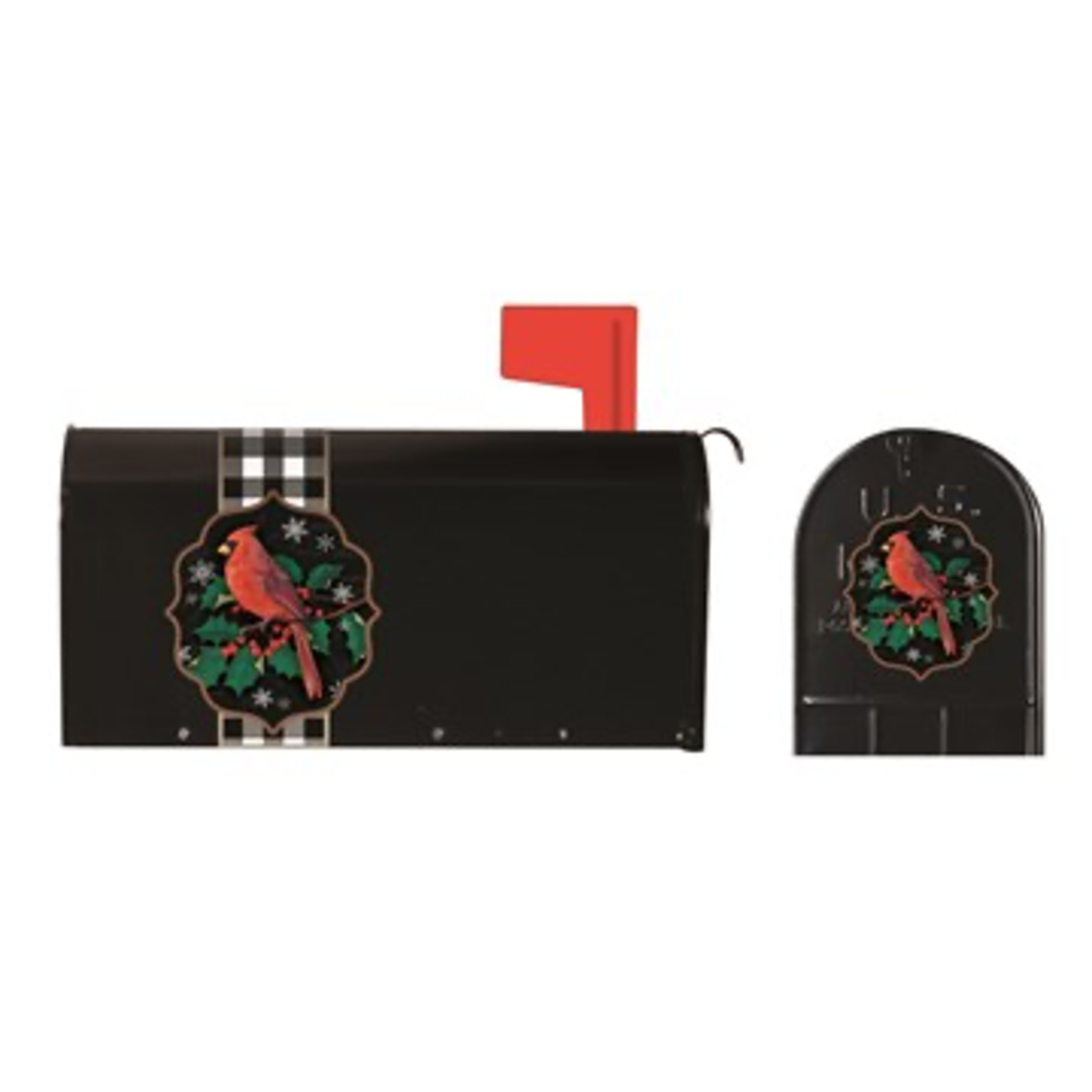 Evergreen Cardinal Saddle Mailbox Wrap