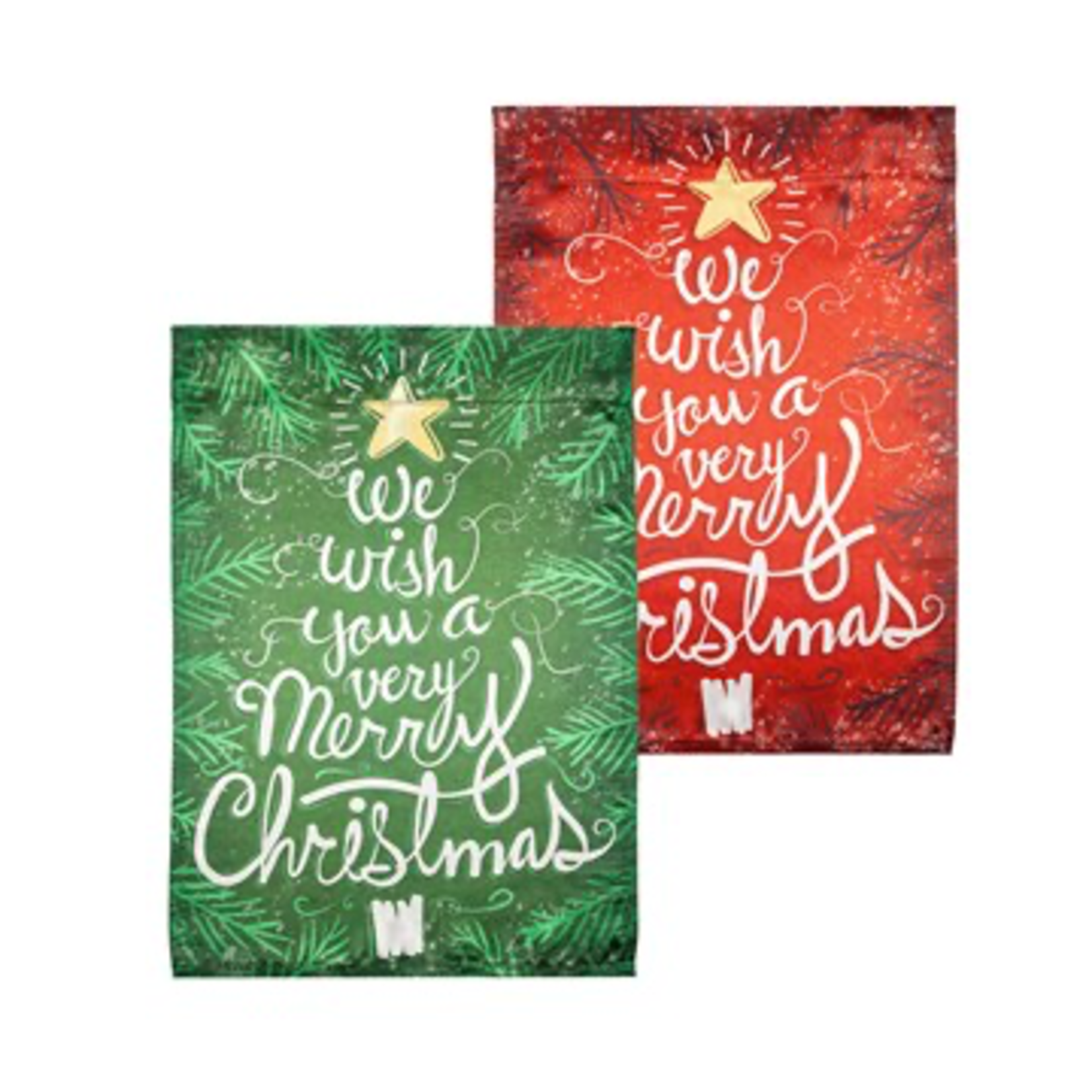 Evergreen We Wish You A Merry Christmas Lustre Garden Flag