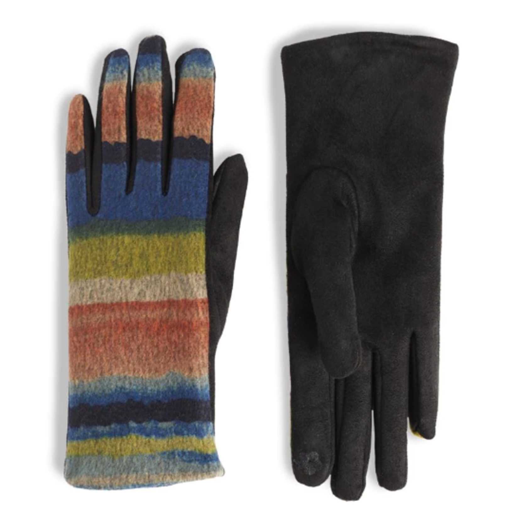 Coco + Carmen Coco & Carmen Watercolor Stripe Touchscreen Gloves Blue