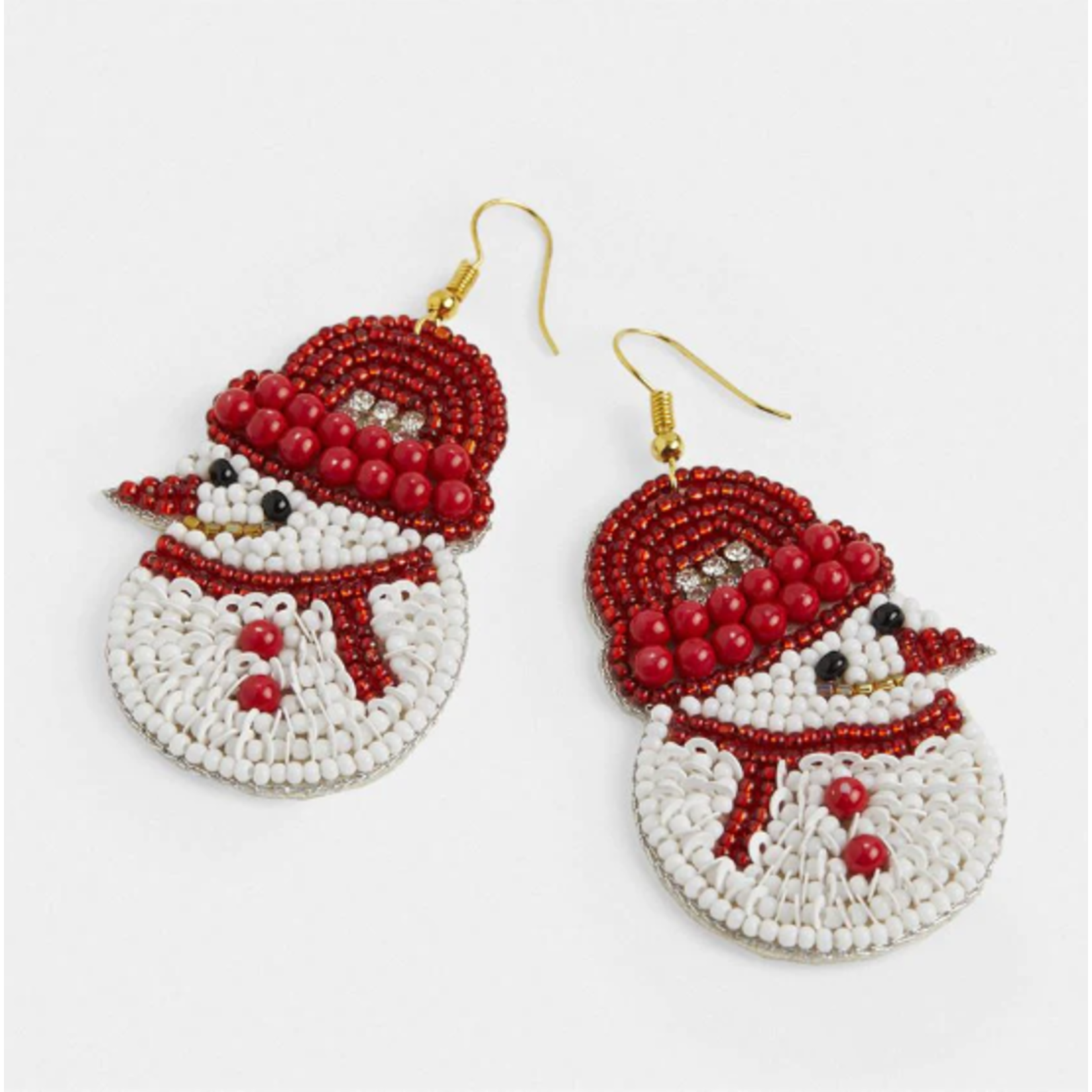Coco + Carmen Coco & Carmen Snowman Beaded Earrings White