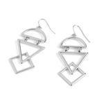 Whispers Whispers Layered Geometric Earrings Silver