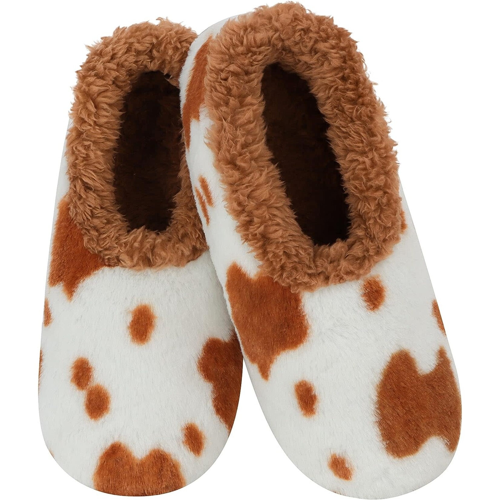 Snoozies Snoozies Tan Cow Slippers
