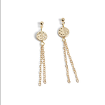 Whispers Whispers Dimple Disc Chain Dangle Earrings Gold WN004629