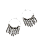 Whispers Whispers Chain Curtain Hoop Earrings Silver WN004637