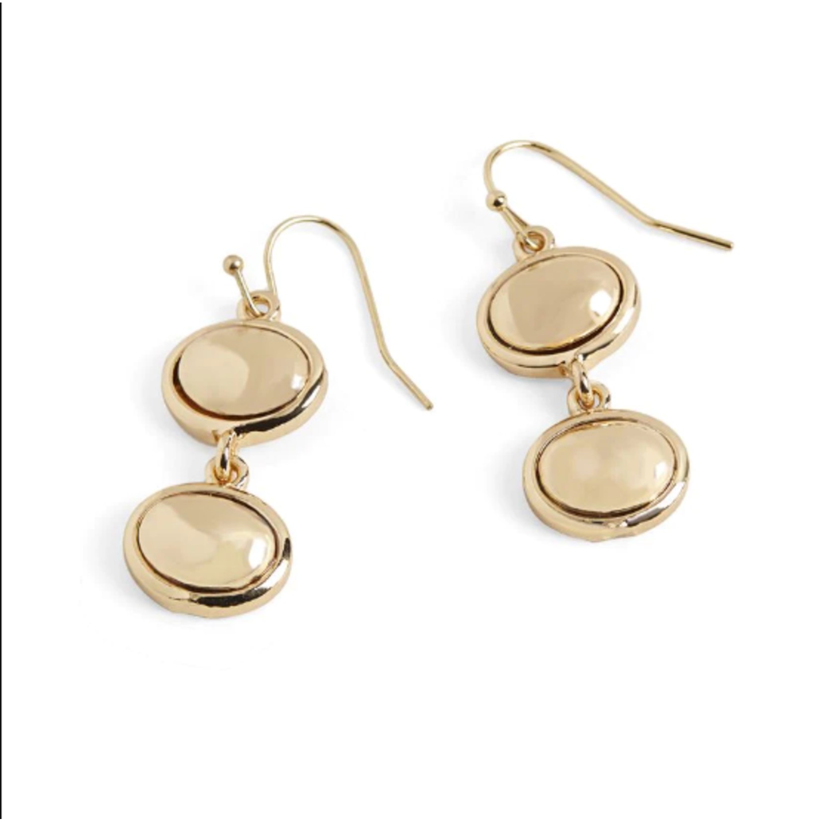 Whispers Whispers Double Dome Dangle Earrings Gold WN004625